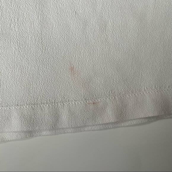 Sandro Veinarde Lace Yoke Embroidered Crepe Top Blouse Ecru Cream S - Picture 7 of 14